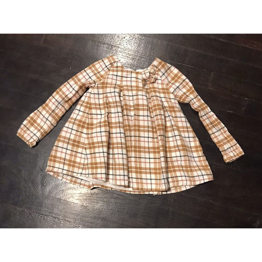 Tahari Girls shirt size 3T Long Sleeve Check Plaid Top Shirt Blouse Lined